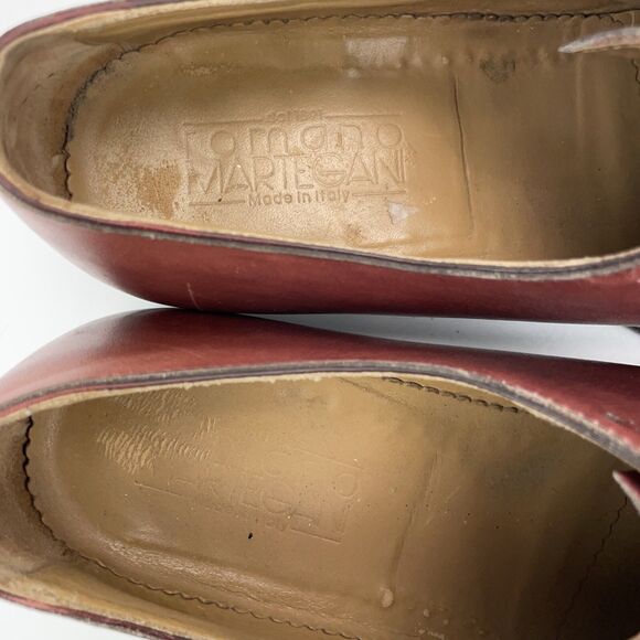Romano Martegani Boutique Line Burgundy Brown Oxford Lace Leather Mens 8.5 Shoes main image 5